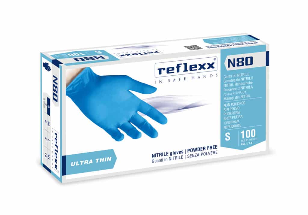 Guanti in nitrile extra strong N69 - tg XL - azzurro - Reflexx - conf