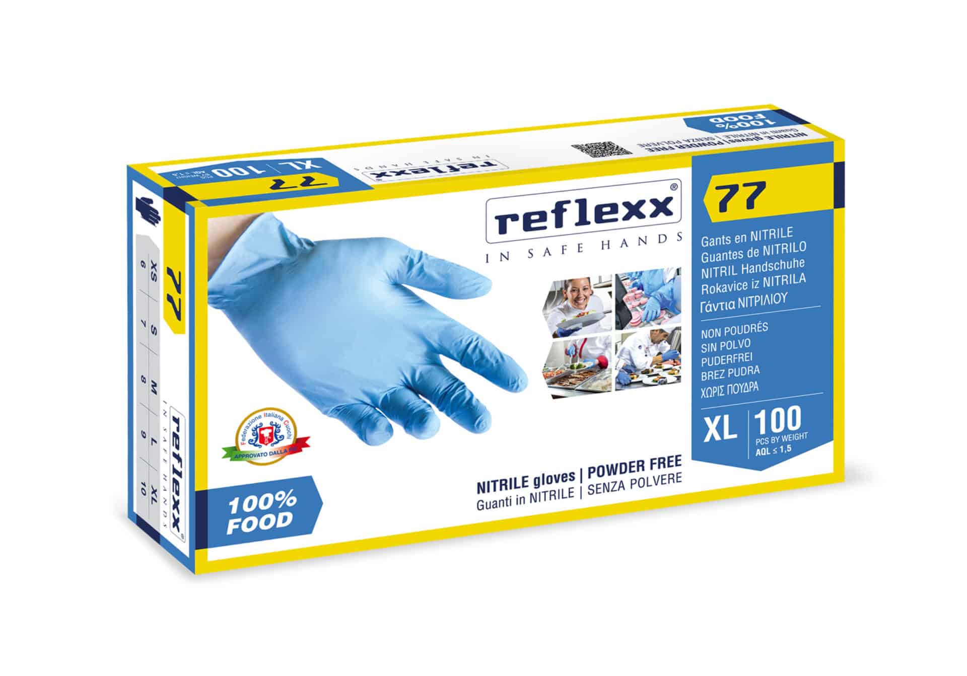 NITRILE Reflexx V34 Guanti Vinile Senza Polvere - conf. 100 PZ