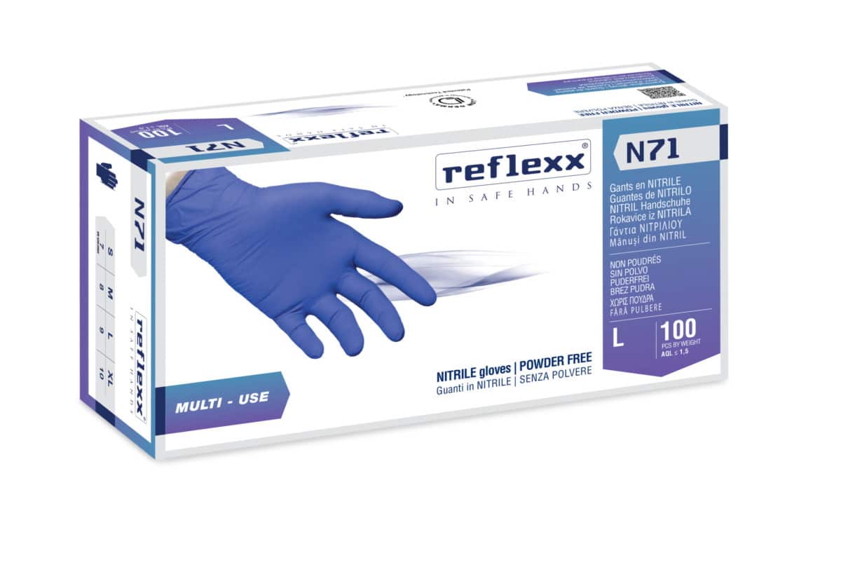 Guanti in Nitrile Ipoallergenici senza polvere Reflexx N71
